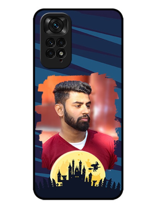 Custom Redmi Note 11 Photo Printing on Glass Case - Halloween Witch Design