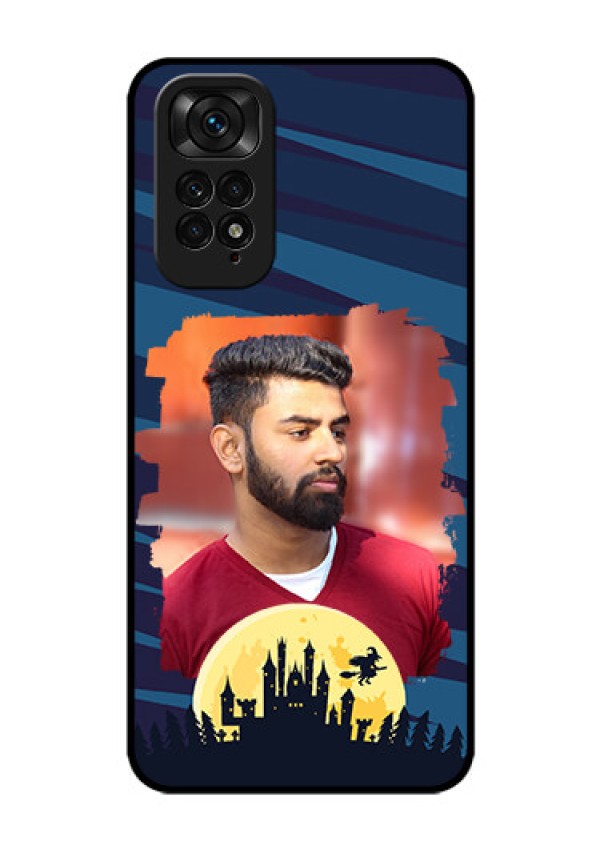 Redmi Note 11 Photo Printing on Glass Case - Halloween Witch Design