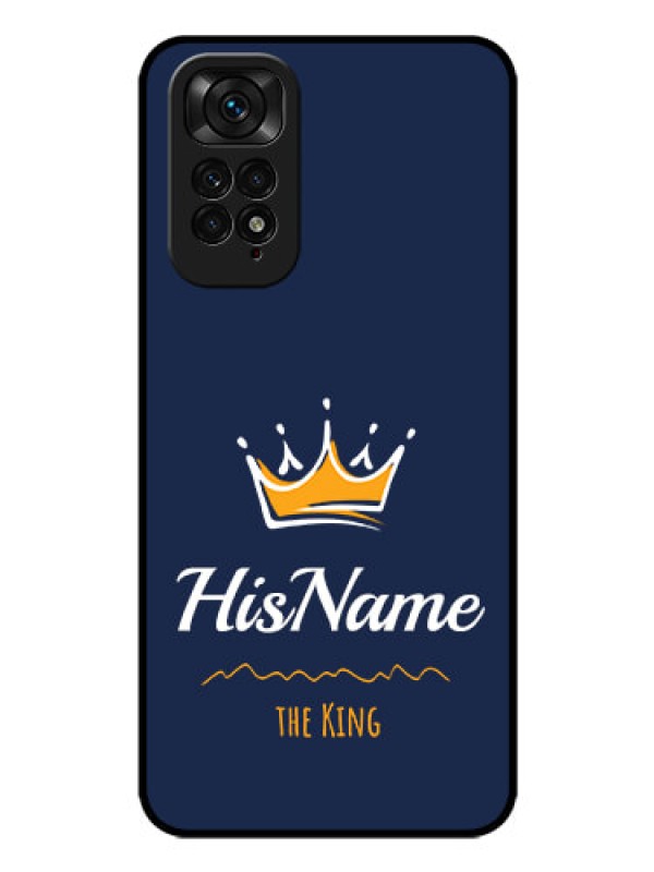 Custom Redmi Note 11 Glass Phone Case King with Name