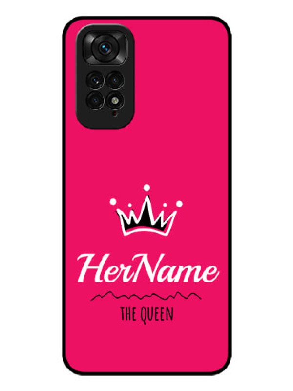 Custom Redmi Note 11 Glass Phone Case Queen with Name