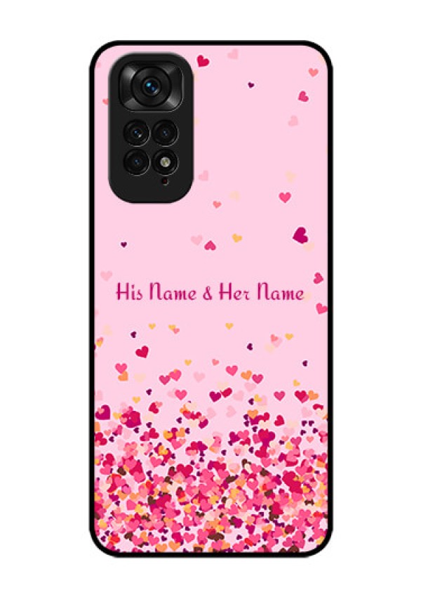 Xiaomi Redmi Note 11 Photo Printing on Glass Case - Floating Hearts Design