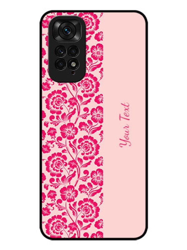 Custom Xiaomi Redmi Note 11 Custom Glass Phone Case - Attractive Floral Pattern Design