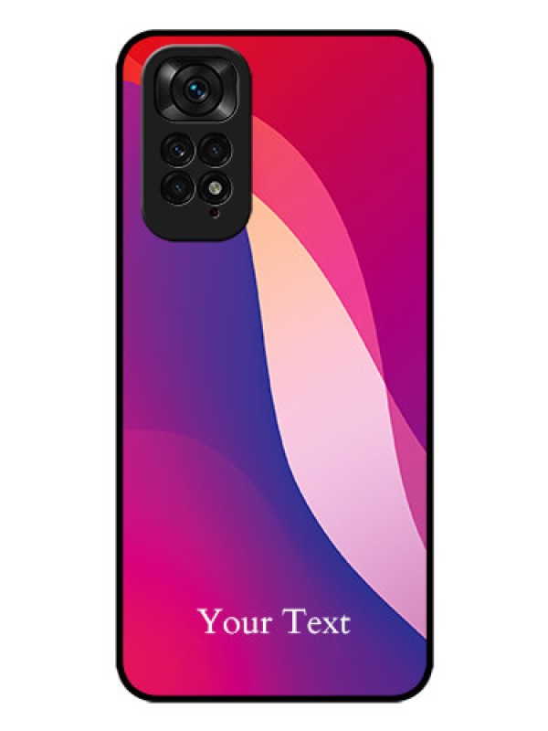 Custom Xiaomi Redmi Note 11 Personalized Glass Phone Case - Digital abstract Overlap Design