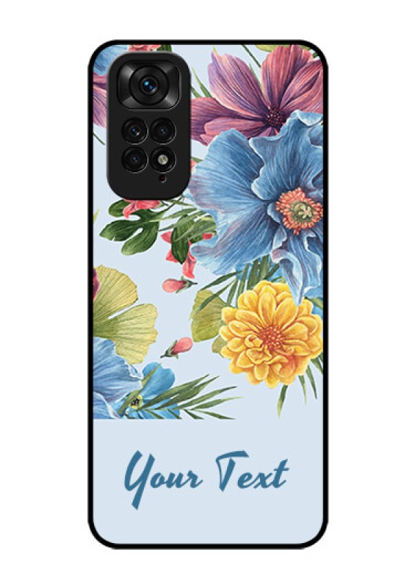 Xiaomi Redmi Note 11 Custom Glass Mobile Case - Stunning Watercolored Flowers Painting Design