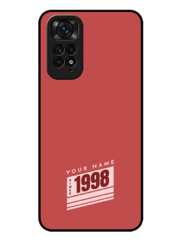 Custom Xiaomi Redmi Note 11 Custom Glass Phone Case - Red custom year of birth Design