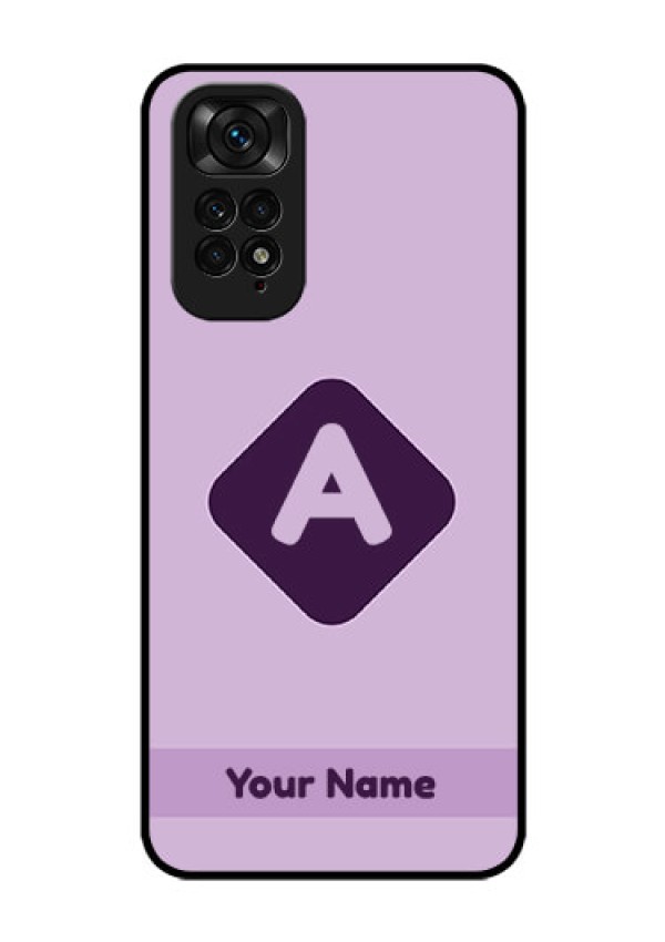Xiaomi Redmi Note 11 Custom Glass Mobile Case - Custom Letter in curved badge Design