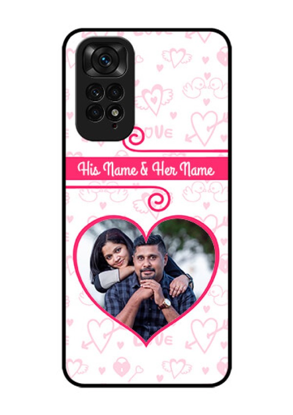 Redmi Note 11s Personalized Glass Phone Case - Heart Shape Love Design