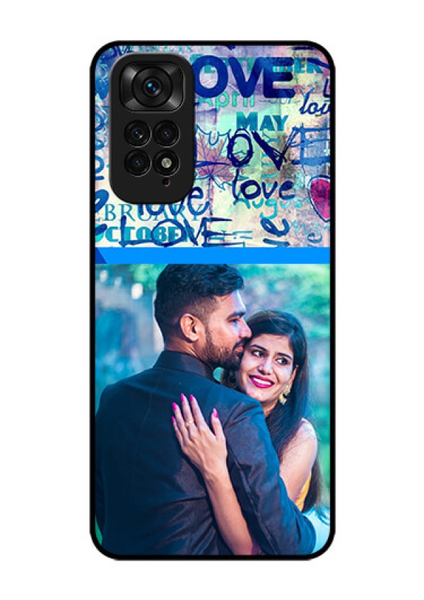 Redmi Note 11s Custom Glass Mobile Case - Colorful Love Design
