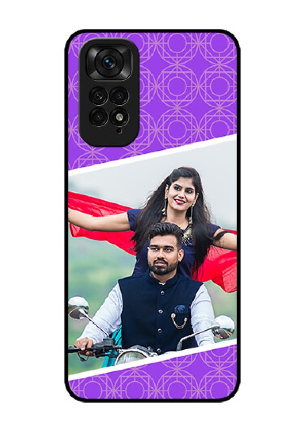 Redmi Note 11s Custom Glass Phone Case - Violet Pattern Design