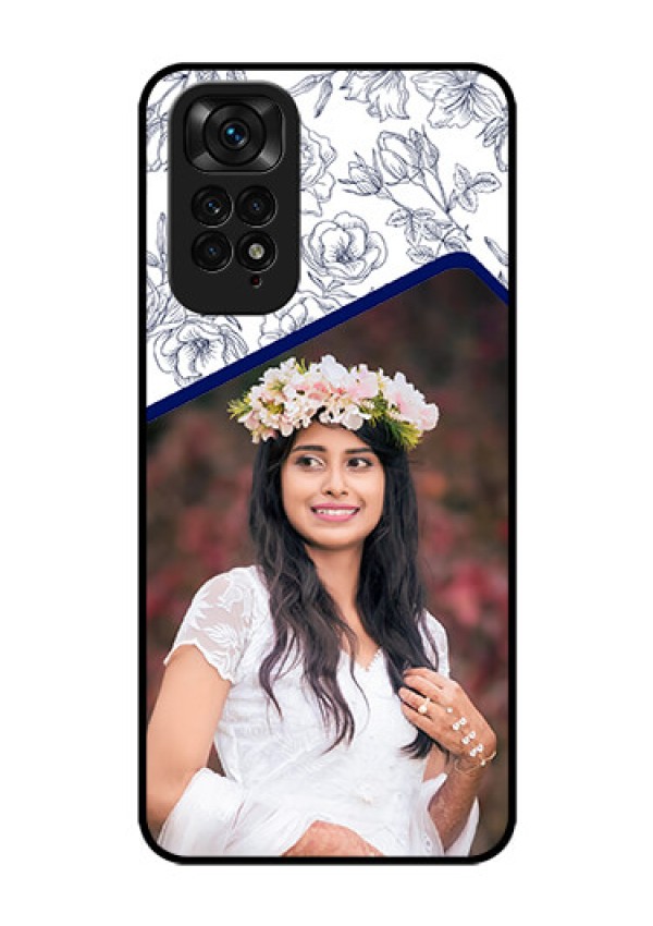 Redmi Note 11s Personalized Glass Phone Case - Premium Floral Design