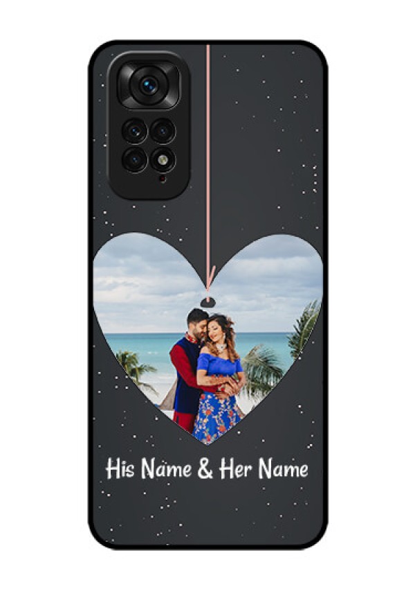 Redmi Note 11s Custom Glass Phone Case - Hanging Heart Design