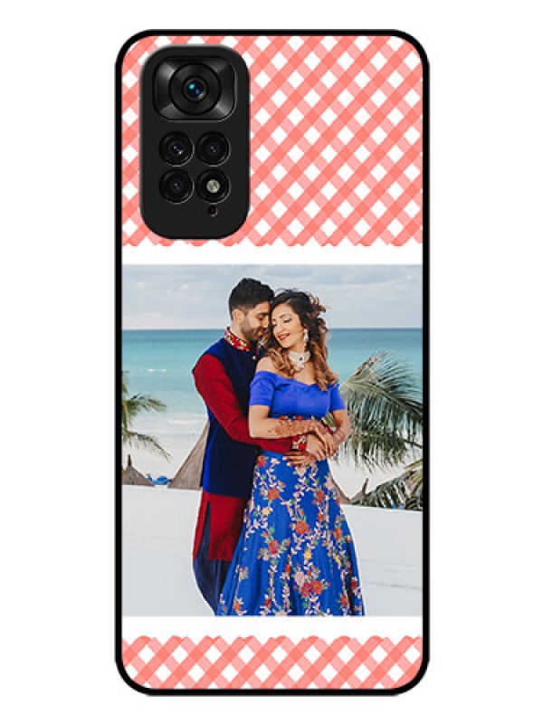 Custom Redmi Note 11s Personalized Glass Phone Case - Pink Pattern Design