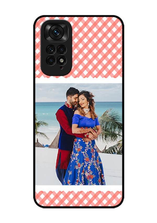 Redmi Note 11s Personalized Glass Phone Case - Pink Pattern Design