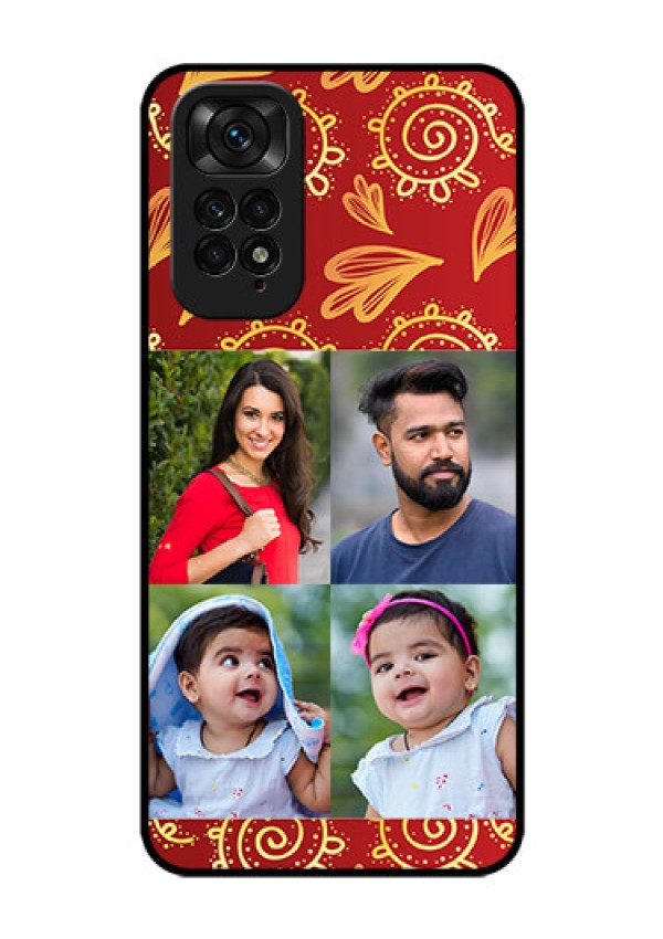 Redmi Note 11s Photo Printing on Glass Case - 4 Image Traditional Design