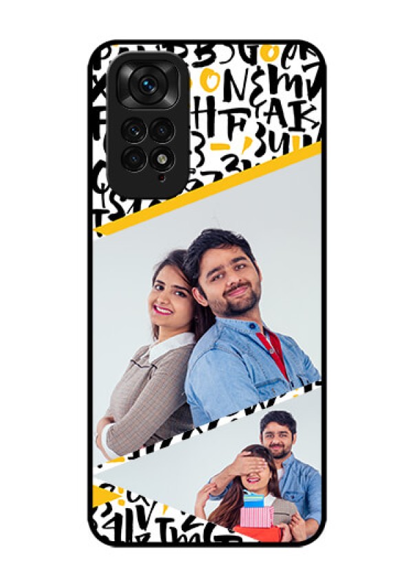 Redmi Note 11s Custom Glass Mobile Case - Letters Pattern Design