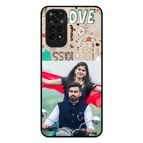 Redmi Note 11s Custom Glass Phone Case - Love Doodle Pattern