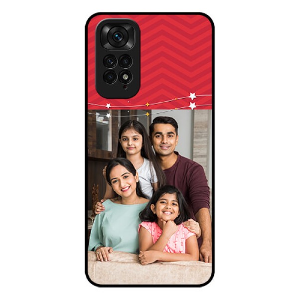 Redmi Note 11s Personalized Glass Phone Case - Happy Family Design