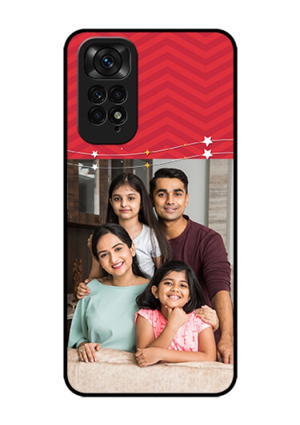 Redmi Note 11s Personalized Glass Phone Case - Happy Family Design