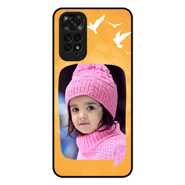 Redmi Note 11s Personalized Glass Phone Case - Water Color Design with Bird Icons Redmi Note 11s Personalized Glass Phone Case - Water Color Design with Bird Icons