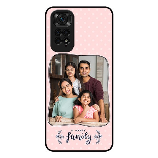 Redmi Note 11s Custom Glass Phone Case - Family with Dots Design