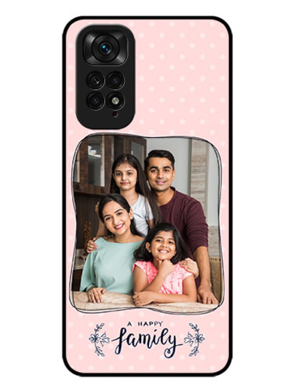 Custom Redmi Note 11s Custom Glass Phone Case - Family with Dots Design