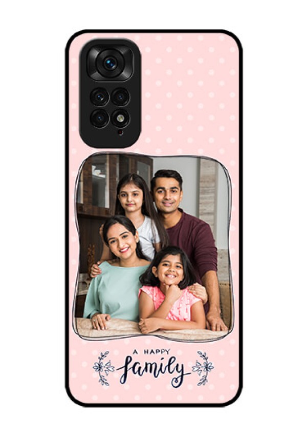 Redmi Note 11s Custom Glass Phone Case - Family with Dots Design