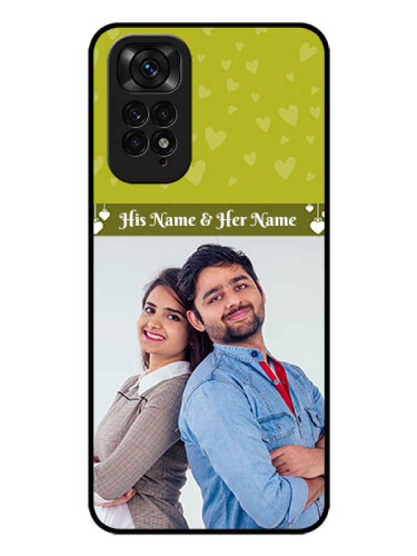 Custom Redmi Note 11s Custom Glass Phone Case - You & Me Heart Design