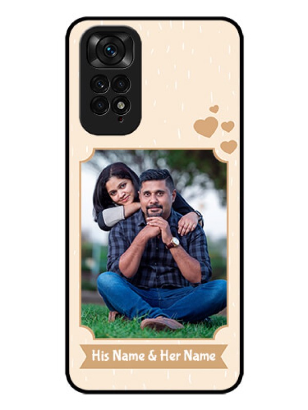 Custom Redmi Note 11s Custom Glass Phone Case - with confetti love design