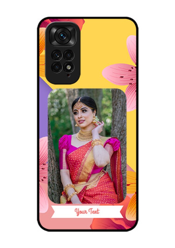 Redmi Note 11s Custom Glass Mobile Case - 3 Image With Vintage Floral Design
