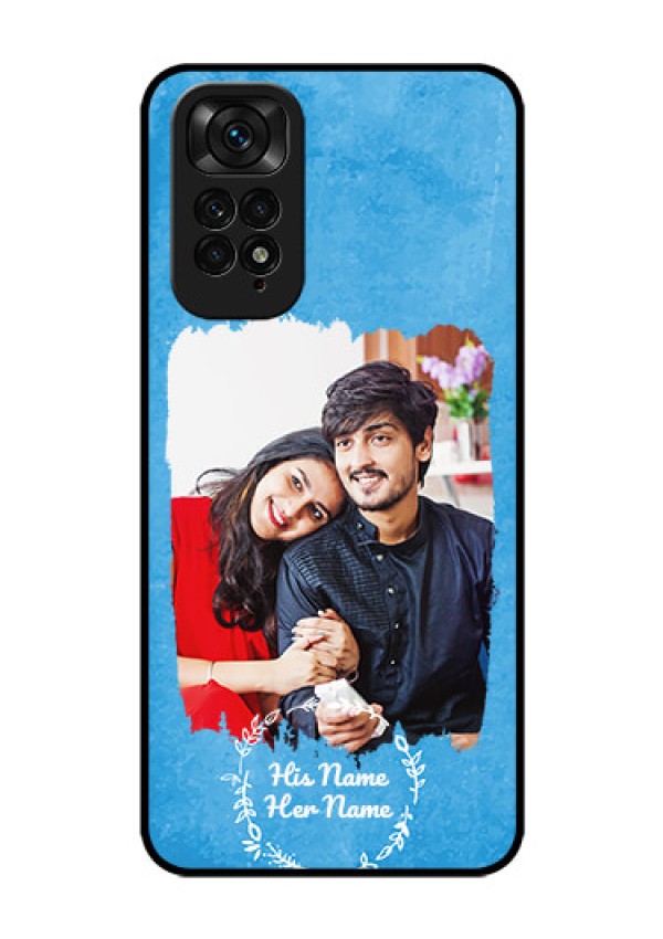 RedmiNote 11S Custom Glass Phone Case - Blue Color Vintage Design