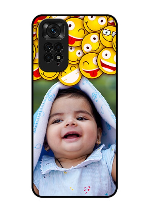 Redmi Note 11s Custom Glass Mobile Case - with Smiley Emoji Design