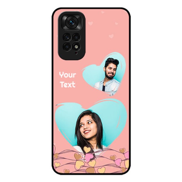 Redmi Note 11s Custom Glass Mobile Case - Love Doodle Design
