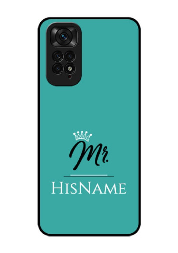 Redmi Note 11s Custom Glass Phone Case Mr with Name