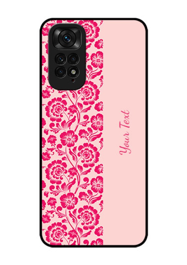 Xiaomi Redmi Note 11S Custom Glass Phone Case - Attractive Floral Pattern Design