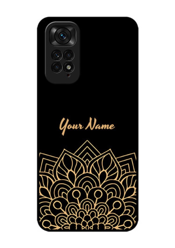 Xiaomi Redmi Note 11S Custom Glass Phone Case - Golden mandala Design