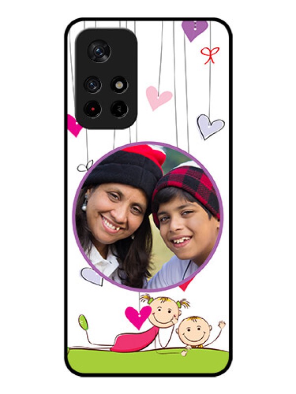 Custom Redmi Note 11T 5g Photo Printing on Glass Case - Cute Kids Phone Case Design