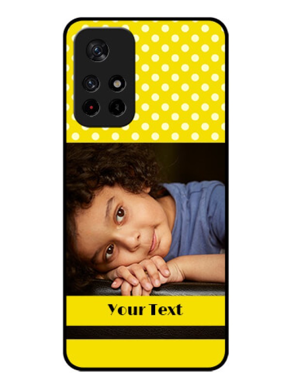 Custom Redmi Note 11T 5g Custom Glass Phone Case - Bright Yellow Case Design