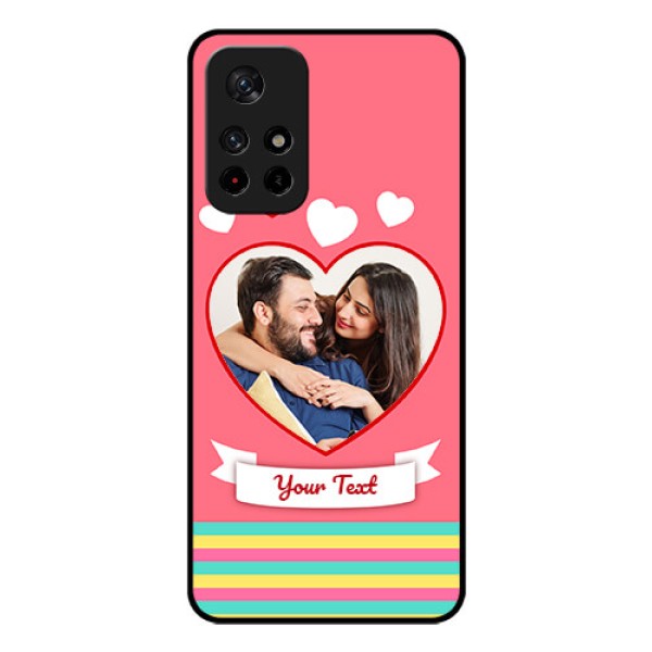Redmi Note 11T 5g Photo Printing on Glass Case - Love Doodle Design Redmi Note 11T 5g Photo Printing on Glass Case - Love Doodle Design