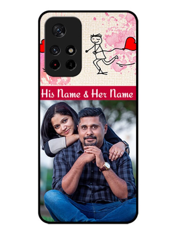 Custom Redmi Note 11T 5g Photo Printing on Glass Case - You and Me Case Design