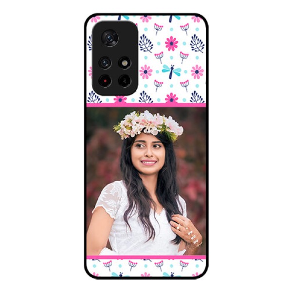 Redmi Note 11T 5g Photo Printing on Glass Case - Colorful Flower Design Redmi Note 11T 5g Photo Printing on Glass Case - Colorful Flower Design