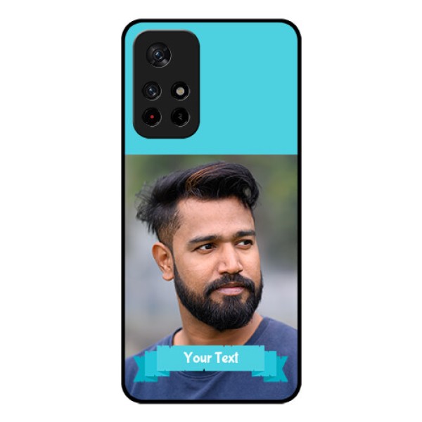 Redmi Note 11T 5g Personalized Glass Phone Case - Simple Blue Color Design Redmi Note 11T 5g Personalized Glass Phone Case - Simple Blue Color Design