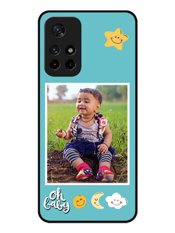 Custom Redmi Note 11T 5g Personalized Glass Phone Case - Smiley Kids Stars Design