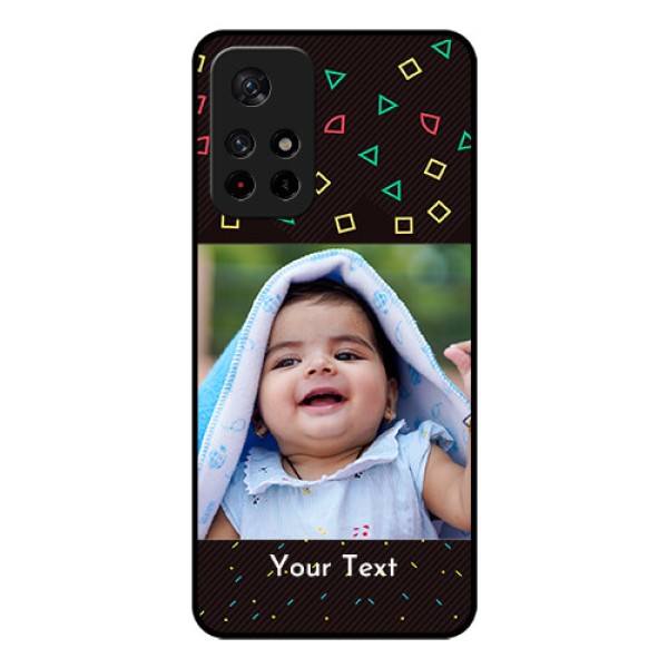 Redmi Note 11T 5g Custom Glass Phone Case - with confetti birthday design Redmi Note 11T 5g Custom Glass Phone Case - with confetti birthday design