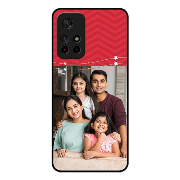 Redmi Note 11T 5g Personalized Glass Phone Case - Happy Family Design