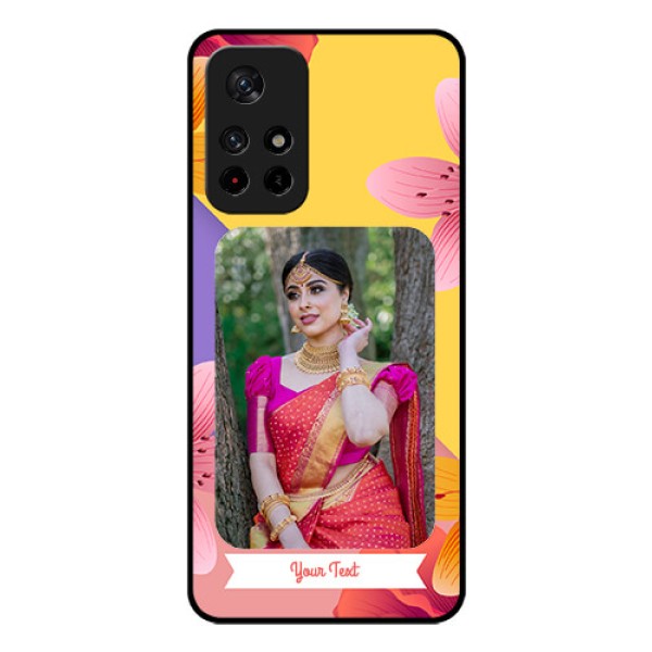 Redmi Note 11T 5g Custom Glass Mobile Case - 3 Image With Vintage Floral Design