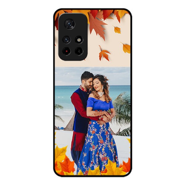 Redmi Note 11T 5g Photo Printing on Glass Case - Autumn Maple Leaves Design