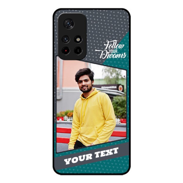 Redmi Note 11T 5g Personalized Glass Phone Case - Background Pattern Design with Quote Redmi Note 11T 5g Personalized Glass Phone Case - Background Pattern Design with Quote