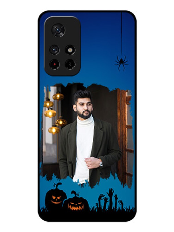 Custom Redmi Note 11T 5g Photo Printing on Glass Case - with pro Halloween design