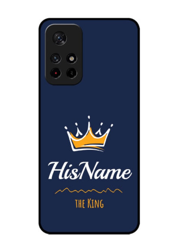 Redmi Note 11T 5g Glass Phone Case King with Name