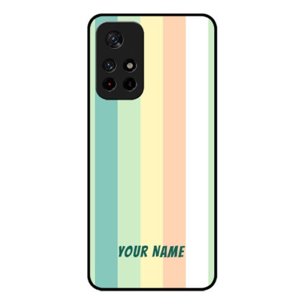 Xiaomi Redmi Note 11T 5G Photo Printing on Glass Case - Multi-colour Stripes Design